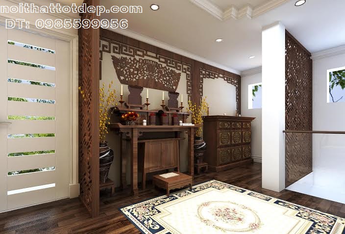 vách cnc phòng thờ